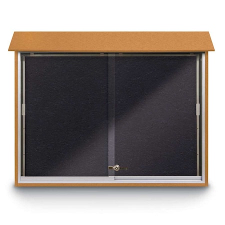 United Visual Products Outdoor Enclosed Combo Board, 72"x36", Bronze Frame/Blue & Cloud UVCB7236ODBZ-BLUE-CLOUD